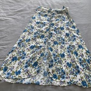 ZARA floral print maxi skirt with slit for summers